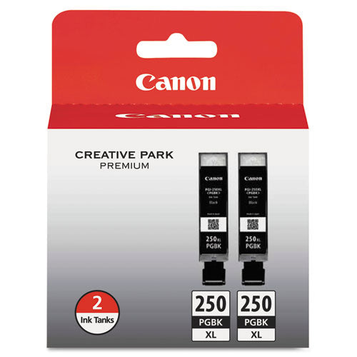 Canon 6432b004 (pgi-250xl) Chromalife100+ High-yield Ink 500 Page-yield Black 2/pack