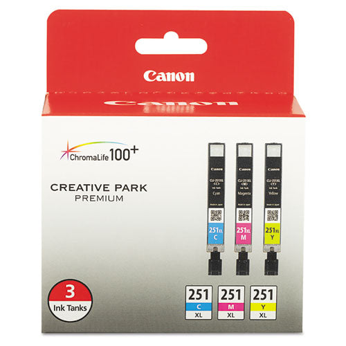 Canon 6449b009 (cli-251xl) Chromalife100+ High-yield Ink 695 Page-yield Cyan/magenta/yellow