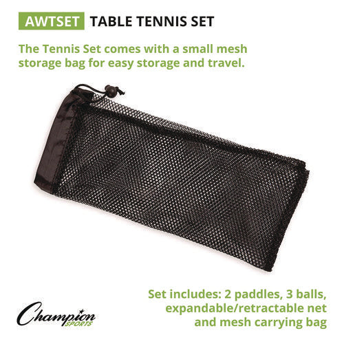 Champion Sports Anywhere Table Tennis Set With Carry Bag