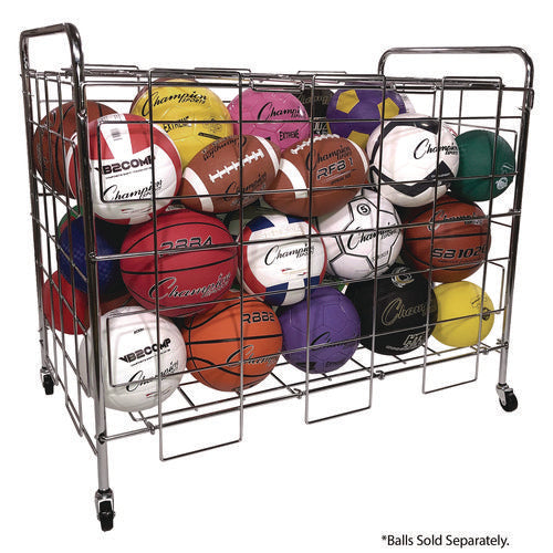 Champion Sports Portable Ball Locker Metal 176 Lb Capacity 24x41x36 Chrome