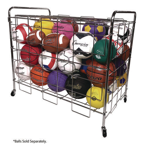 Champion Sports Portable Ball Locker Metal 176 Lb Capacity 24x41x36 Chrome