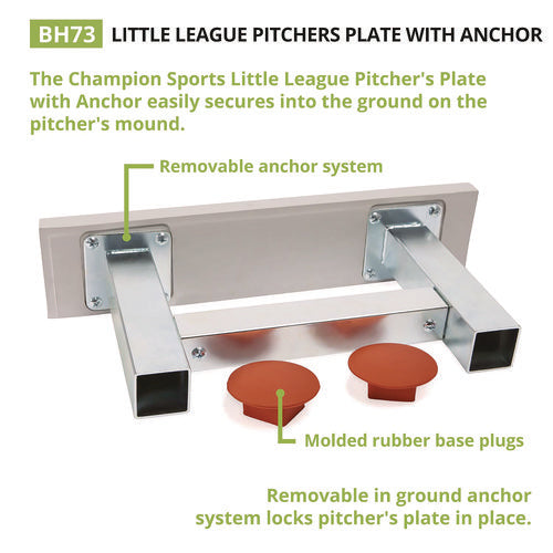 Champion Sports Youth Pitcher's Plate With Anchor 18"x4"