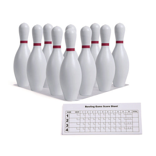 Champion Sports Plastic Bowling Pin Set White 10/set