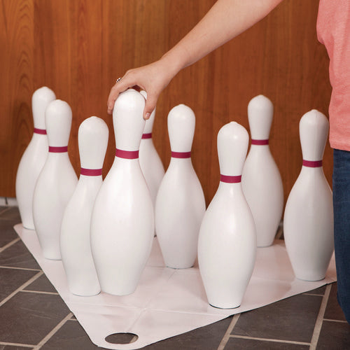 Champion Sports Plastic Bowling Pin Set White 10/set