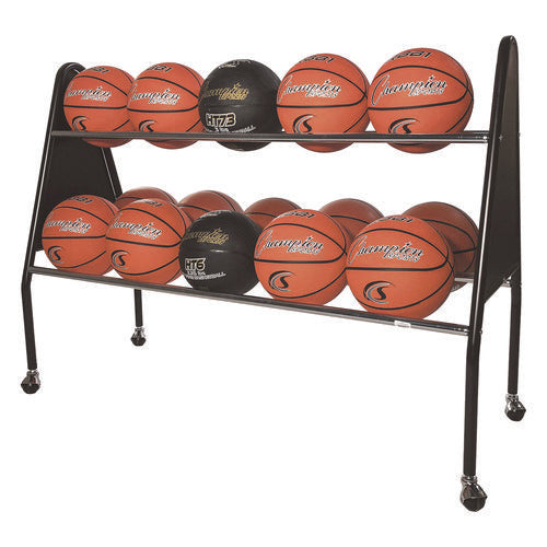 Champion Sports Heavy-duty Ball Cart Metal 132 Lb Capacity 18x51x38 Black