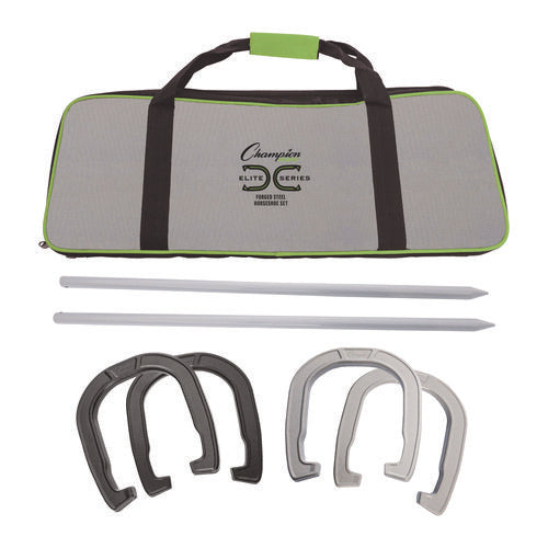 Champion Sports Forged Steel Horseshoe Set 4 Horseshoes/2 Stakes/carry Bag/rules Sheet