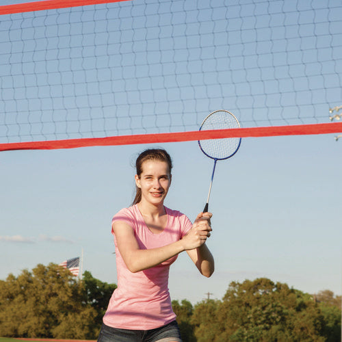 Champion Sports Deluxe Badminton Set 20 Ft Net With 4 Rackets 2 Shuttlecocks