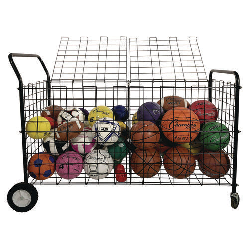 Champion Sports Double-sided Lockable Ball Locker Metal 176 Lb Capacity 24x59x37 Black