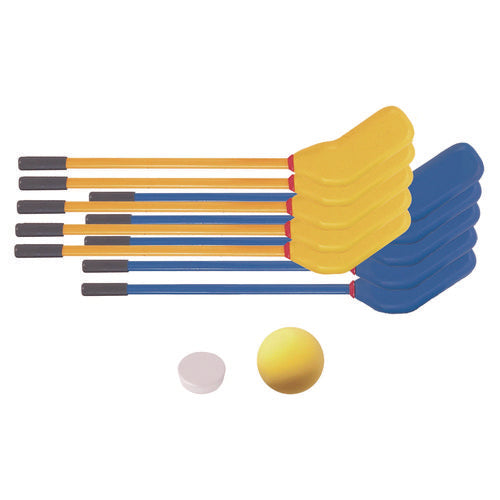 Champion Sports Rhino Soft Hockey Set 30" Long (10) Sticks/7" Ball/4" Puck