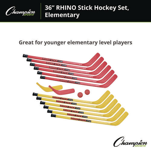 Champion Sports Indoor Abs Kids Hockey Set 2 Pucks 12 Sticks