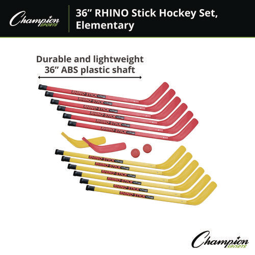 Champion Sports Indoor Abs Kids Hockey Set 2 Pucks 12 Sticks