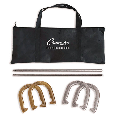 Champion Sports Steel Horseshoe Set (4) Horseshoes/(2) 24" Stakes/nylon Carry Bag