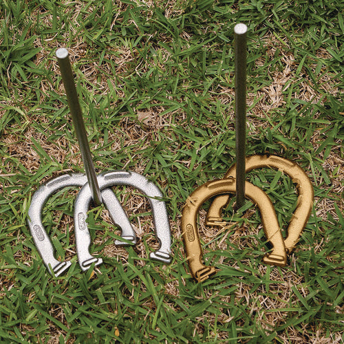 Champion Sports Steel Horseshoe Set (4) Horseshoes/(2) 24" Stakes/nylon Carry Bag