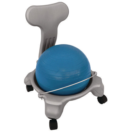 Champion Sports Kid's Ball Chair Supports Up To 264 Lb 12.5" Seat Height Blue Seat Silver Base