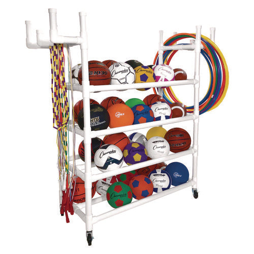 Champion Sports Equipment Cart Plastic 176 Lb Capacity 19x61x62 White