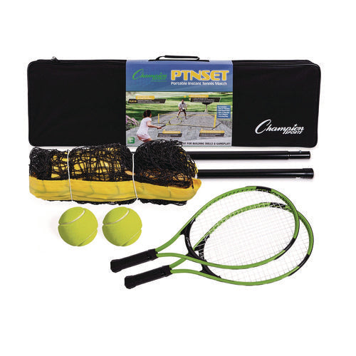 Champion Sports Tennis Net Set With 2 Rackets And 2 Tennis Balls