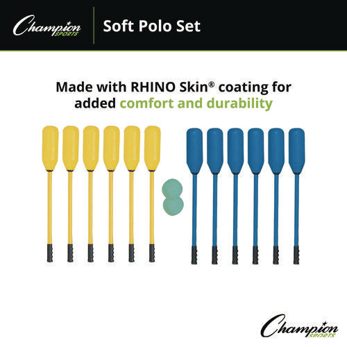 Champion Sports Soft Polo Set 24" Long (12) Sticks/(2) 7" Balls