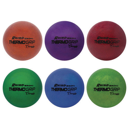 Champion Sports Rhino Skin Thermo Grip Dodgeball Set 6.3" Diameter Assorted Colors 6/set