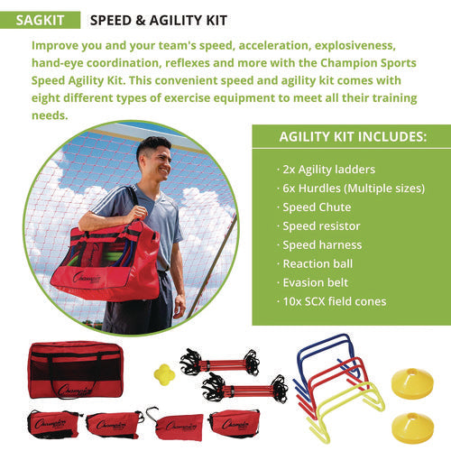Champion Sports Speed And Agility Kit With Carry Bag