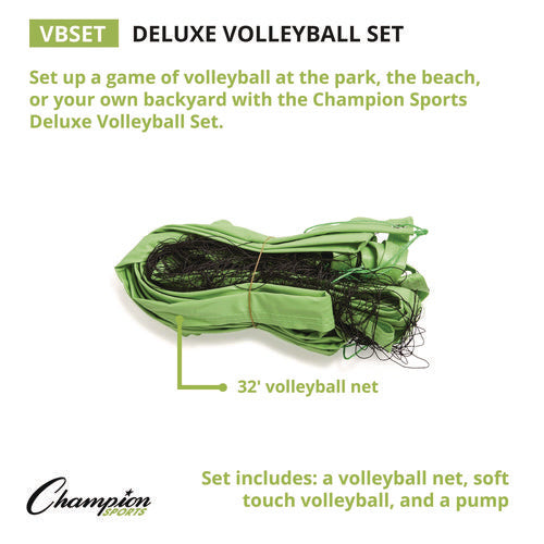 Champion Sports Deluxe Volleyball Set Official-size Volleyball Volleyball Net
