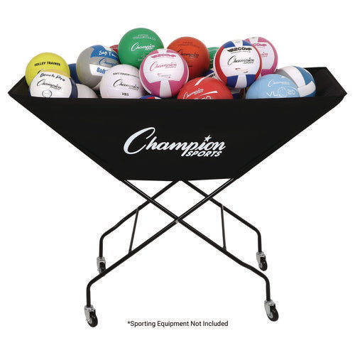 Champion Sports Pro Collapsible Volleyball Cart 23"x55"x41" Black