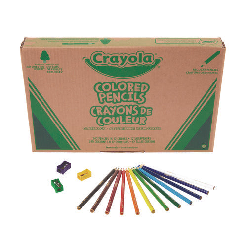 Crayola Color Pencil Classpack Set With (240) Pencils And (12) Pencil Sharpeners Assorted Lead And Barrel Colors 240/pack