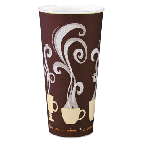 SOLO Thermoguard Insulated Paper Hot Cups 24 Oz Steam Print 600/Case