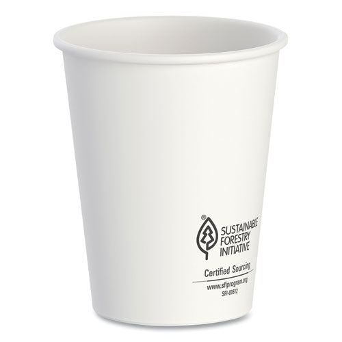 SOLO Thermoguard Insulated Paper Hot Cups 8 Oz White Sustainable Forest Print 1000/Case