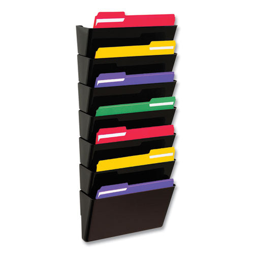 Deflecto Ez Link Stackable Docupocket 7 Sections Letter Size 13"x4"x14" To 19" Black