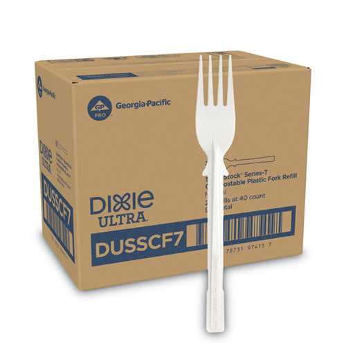 Dixie Smartstock Tri-tower Dispensing System Cutlery Fork Natural 40/pack 24 Packs/Case
