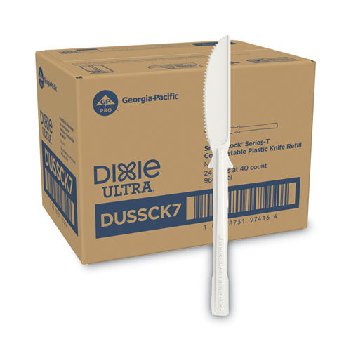 Dixie Smartstock Tri-tower Dispensing System Cutlery Knife Natural 40/pack 24 Packs/Case