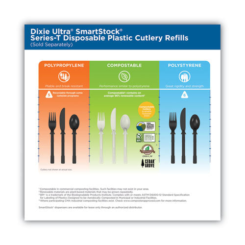 Dixie Smartstock Tri-tower Dispensing System Cutlery Knife Natural 40/pack 24 Packs/Case