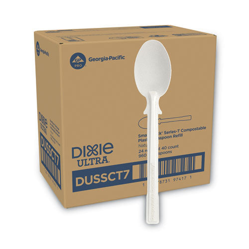 Dixie Smartstock Tri-tower Dispensing System Cutlery Teaspoons Natural 40/pack 24 Packs/Case