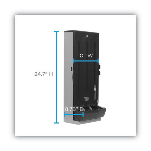 Dixie Smartstock Mediumweight Polystyrene Dispenser Holds 120 Forks 10x8.78x24.75 Translucent Black