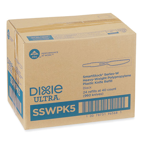 Dixie Smartstock Wrapped Heavy-weight Cutlery Refill Knife Black 960/Case