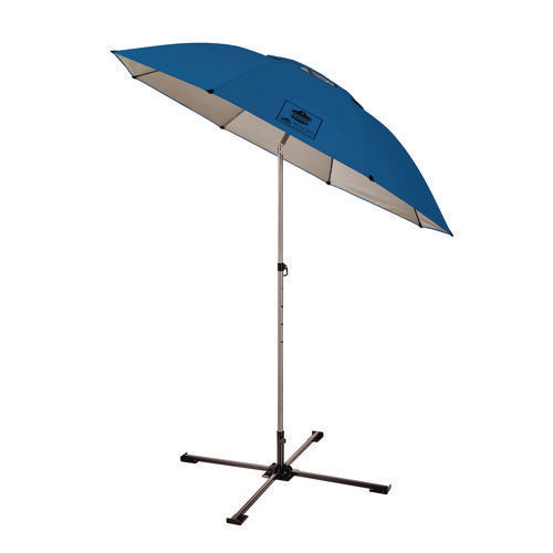 Ergodyne Shax 6199 Lightweight Work Umbrella And Stand Kit 90" Span 92" Long Blue Canopy