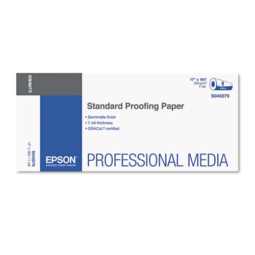 Epson Proofing Paper Roll 7 Mil 17"x164 Ft Semi-matte; Resin White