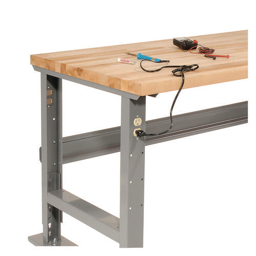 Global Industrial Light Duty Butcher Block Top Adjustable Height Workbench 800 Lbs 60x30x36 To 43 Gray