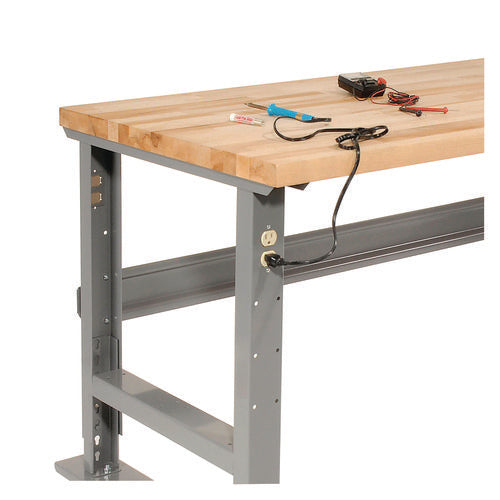 Global Industrial Light Duty Butcher Block Top Adjustable Height Workbench 800 Lbs 72x30x36 To 43 Gray