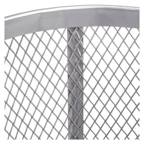 Global Industrial Steel Mesh Corrosion Resistant Trash Can 48 Gal Silver