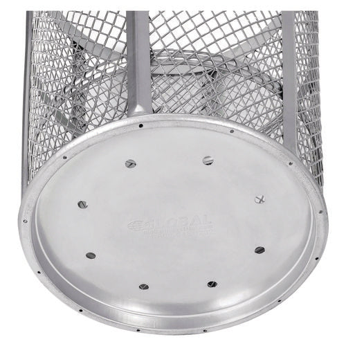 Global Industrial Steel Mesh Corrosion Resistant Trash Can 48 Gal Silver