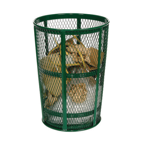 Global Industrial Steel Mesh Corrosion Resistant Trash Can 48 Gal Green