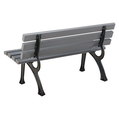 Global Industrial Recycled Plastic Benches With Back 48x23x28 Gray