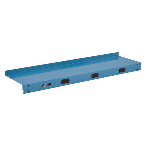Global Industrial Upper Workbench Shelf 3 Duplex Outlets For Use With 48" Wide Workbenches 100 Lb Weight Capacity