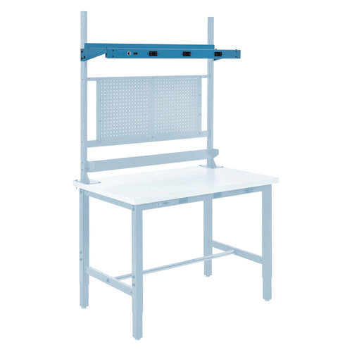 Global Industrial Upper Workbench Shelf 3 Duplex Outlets For Use With 48" Wide Workbenches 100 Lb Weight Capacity