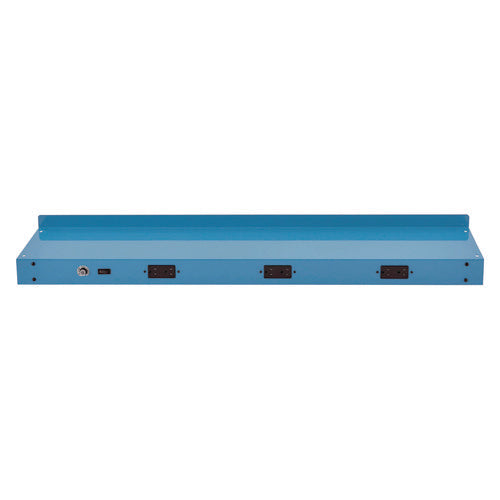 Global Industrial Upper Workbench Shelf 3 Duplex Outlets For Use With 48" Wide Workbenches 100 Lb Weight Capacity