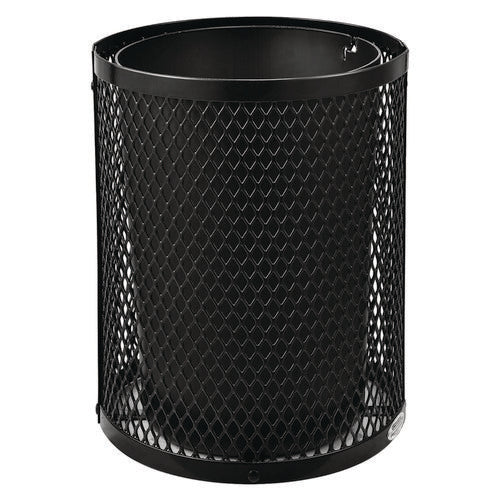 Global Industrial Outdoor Diamond Steel Trash Can 36 Gal Black