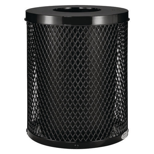 Global Industrial Outdoor Diamond Steel Trash Can 36 Gal Black