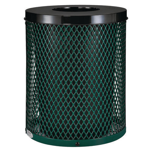 Global Industrial Outdoor Diamond Steel Trash Can 36 Gal Green