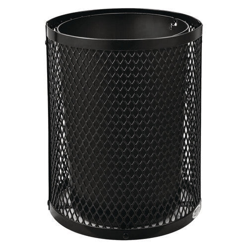 Global Industrial Outdoor Diamond Steel Trash Can Rain Bonnet Lid 36 Gal Black